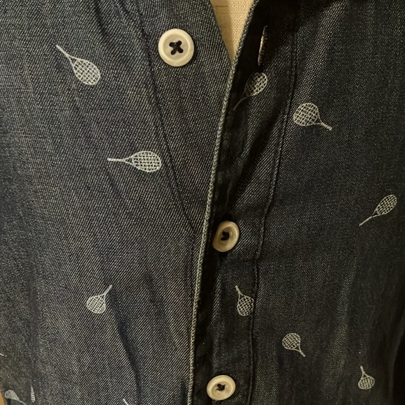 Tennis Anyone? Kids Perkins Print Short Sleeve Button down 3T - Picture 5 of 8
